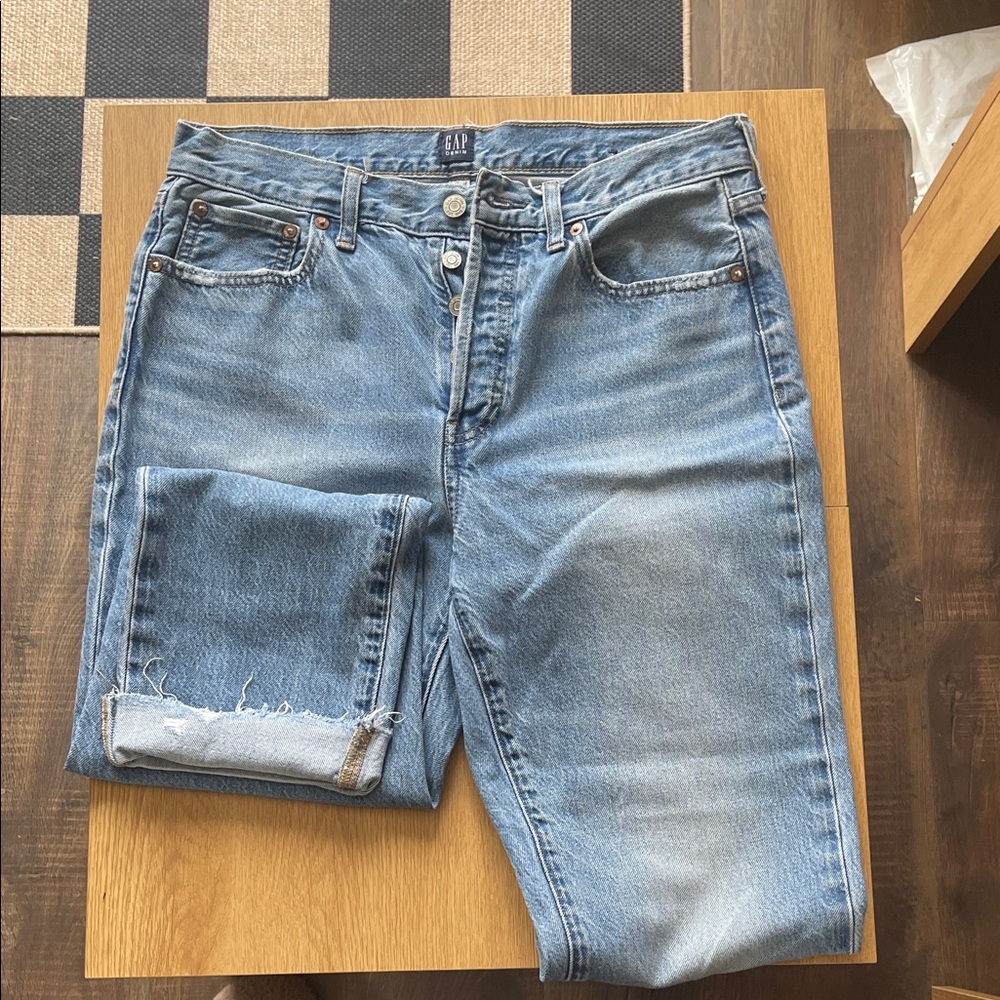 GAP Light Blue High-Rise Straight Jeans